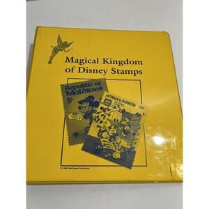 Magical Kingdom of Disney Stamps Binder With Stamps Beauty Beast Minnie Winnie